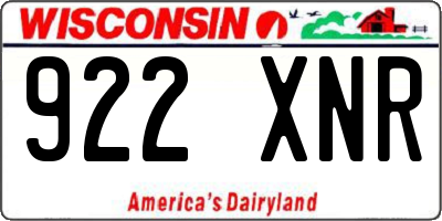 WI license plate 922XNR