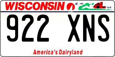 WI license plate 922XNS