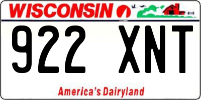 WI license plate 922XNT