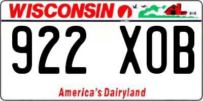 WI license plate 922XOB
