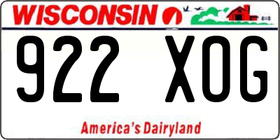 WI license plate 922XOG
