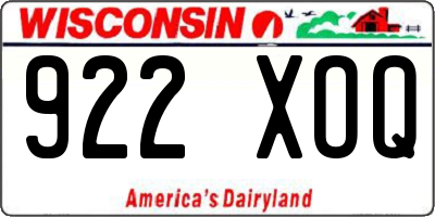 WI license plate 922XOQ