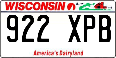 WI license plate 922XPB
