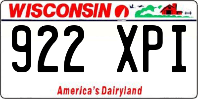WI license plate 922XPI