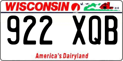 WI license plate 922XQB