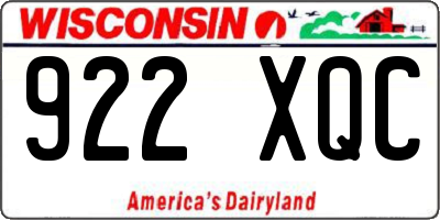 WI license plate 922XQC
