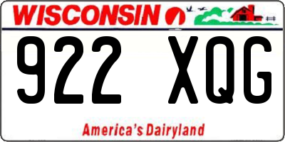 WI license plate 922XQG