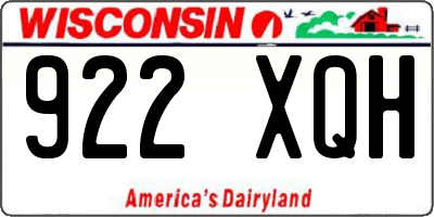 WI license plate 922XQH