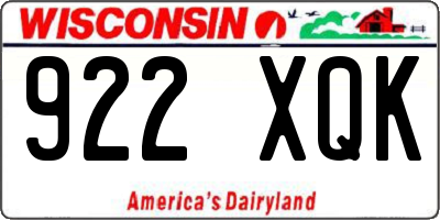 WI license plate 922XQK