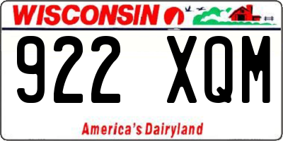 WI license plate 922XQM