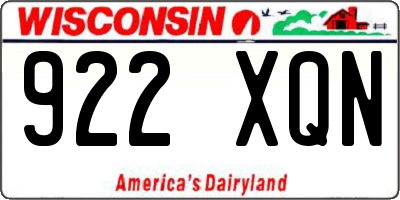 WI license plate 922XQN
