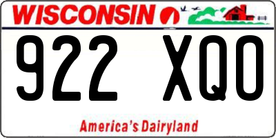 WI license plate 922XQO