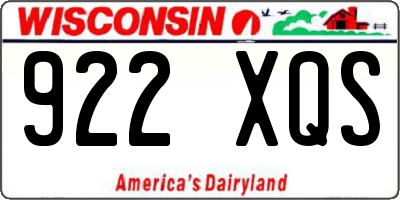 WI license plate 922XQS