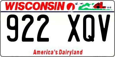WI license plate 922XQV