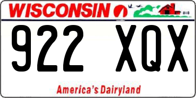 WI license plate 922XQX