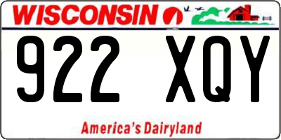 WI license plate 922XQY