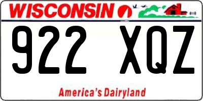 WI license plate 922XQZ