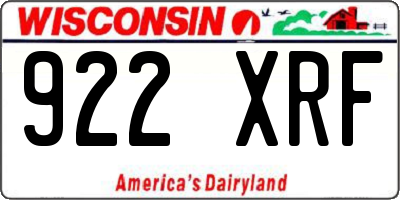 WI license plate 922XRF