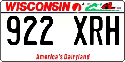 WI license plate 922XRH