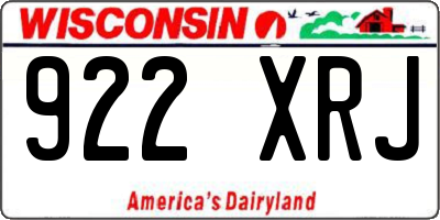 WI license plate 922XRJ