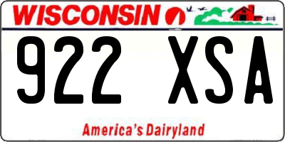 WI license plate 922XSA