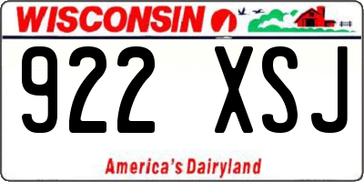 WI license plate 922XSJ