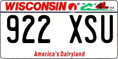WI license plate 922XSU