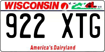 WI license plate 922XTG