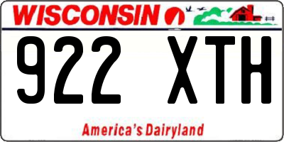 WI license plate 922XTH