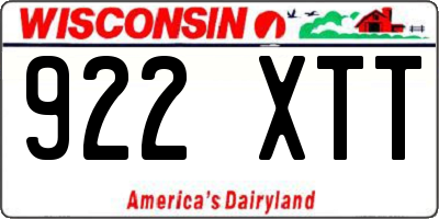 WI license plate 922XTT