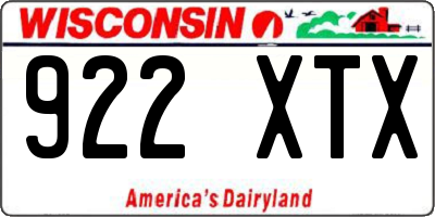 WI license plate 922XTX