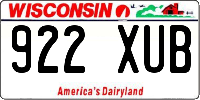 WI license plate 922XUB