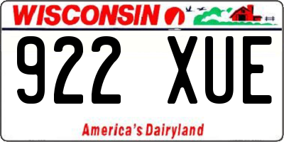 WI license plate 922XUE