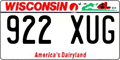 WI license plate 922XUG