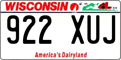 WI license plate 922XUJ