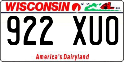 WI license plate 922XUO