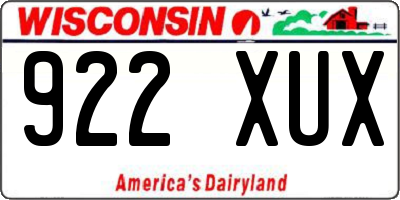 WI license plate 922XUX