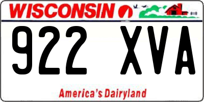 WI license plate 922XVA
