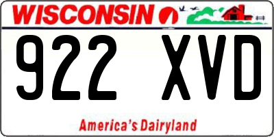 WI license plate 922XVD