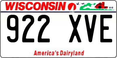 WI license plate 922XVE