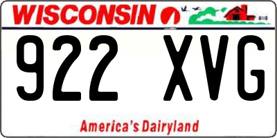 WI license plate 922XVG