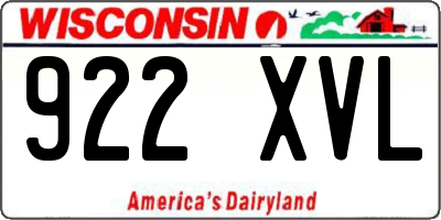 WI license plate 922XVL