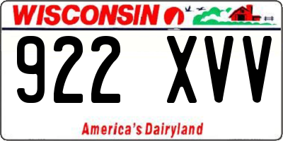 WI license plate 922XVV