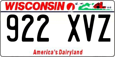WI license plate 922XVZ