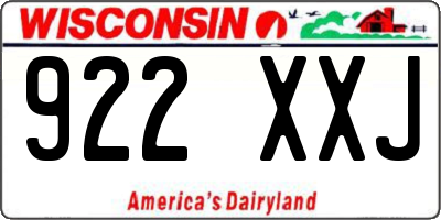 WI license plate 922XXJ
