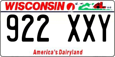 WI license plate 922XXY