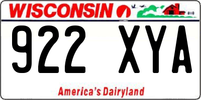 WI license plate 922XYA