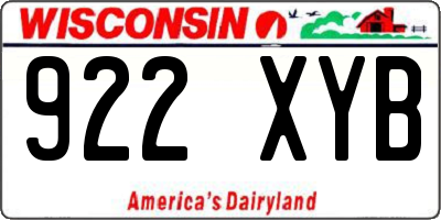 WI license plate 922XYB