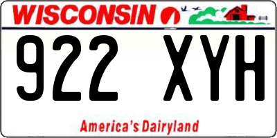 WI license plate 922XYH