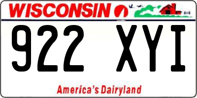 WI license plate 922XYI